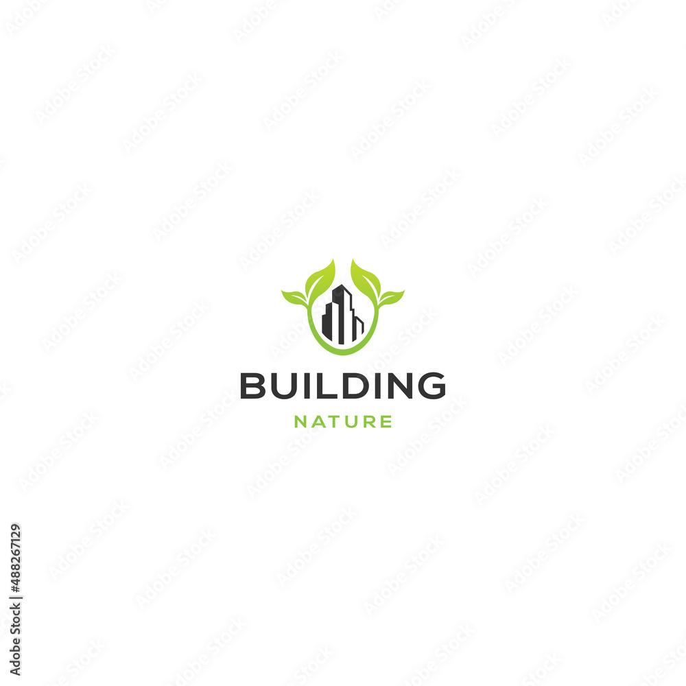 Nature of building logo icon design template Nature of building logo icon design template