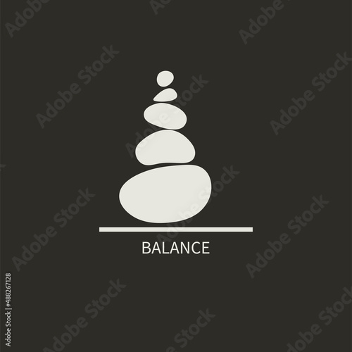 Life coaching, balance icon. Stack of stones