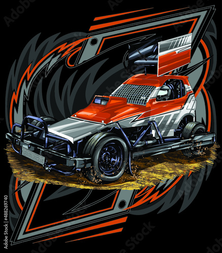 dirt race isolated on white background for poster, t-shirt print, business element, social media content, blog, sticker, vlog, and card. vector illustration.