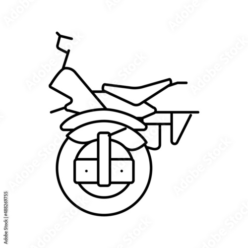 monowheel motorbike vehicle line icon vector illustration