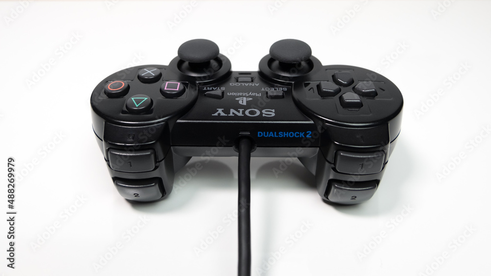 Sony Dualshock 2 controller for PlayStation 2 PS2 Games Console. Rear view.  Stock Photo | Adobe Stock