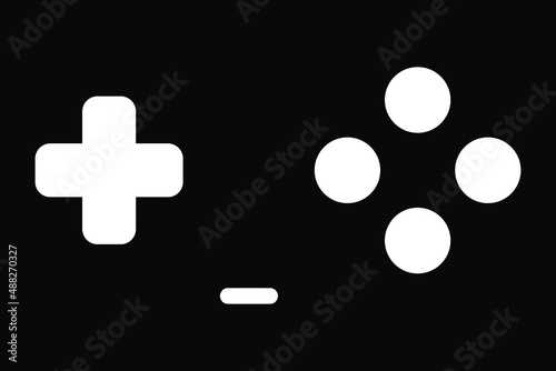 Black game background with gamepad buttons. Modern minimal background, banner or backdrop for games streaming. Vector illustration EPS 10