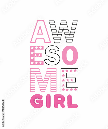 Awesome girl t-shirt design