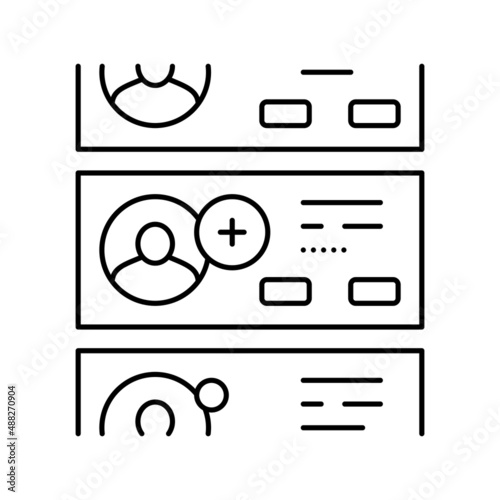 list of prospective friends line icon vector illustration