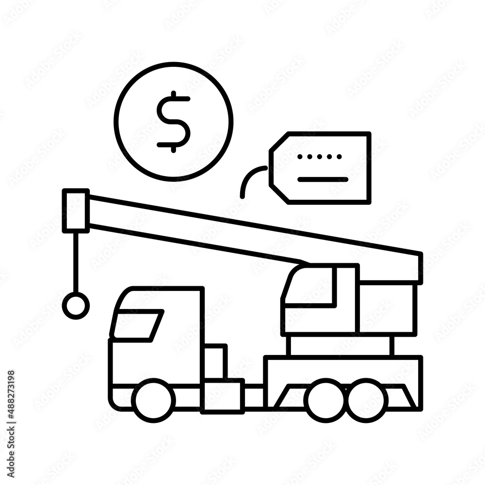 crane rental line icon vector illustration sign crane rental line icon vector illustration sign