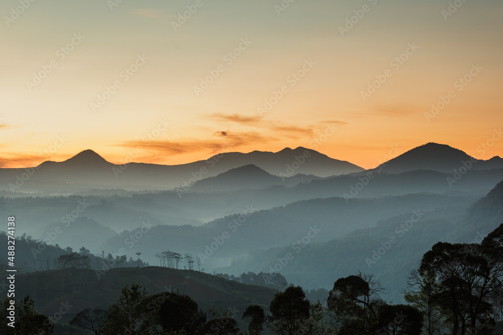 sunrise in the mountains