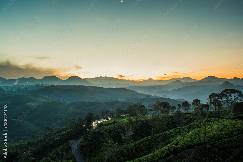 sunset in the mountains