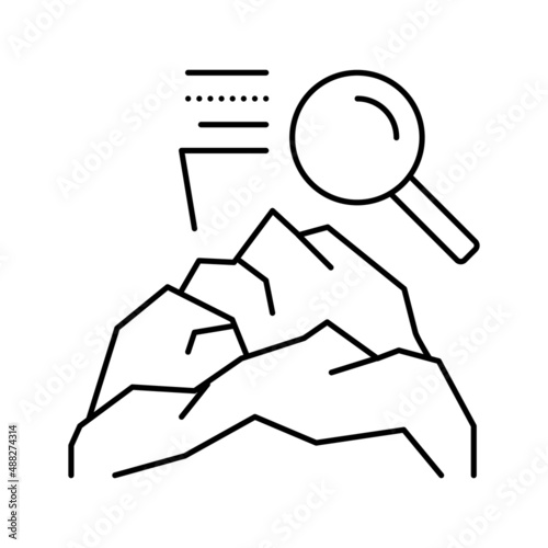 mountain research minerals line icon vector illustration