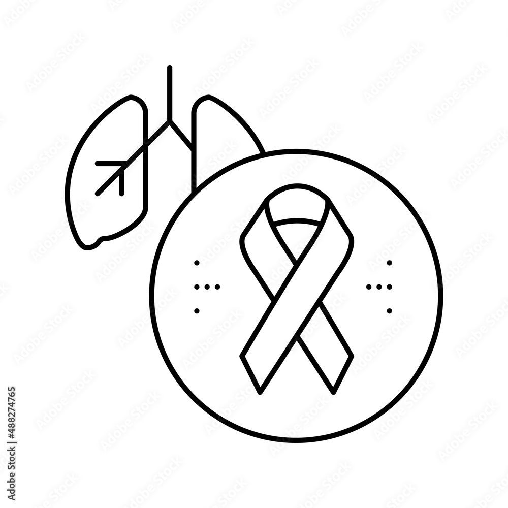 deterioration of lung function in hiv infected patients line icon vector illustration - obrazy, fototapety, plakaty 