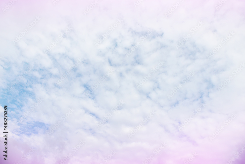 Pastel Colorful sky and cloud white.