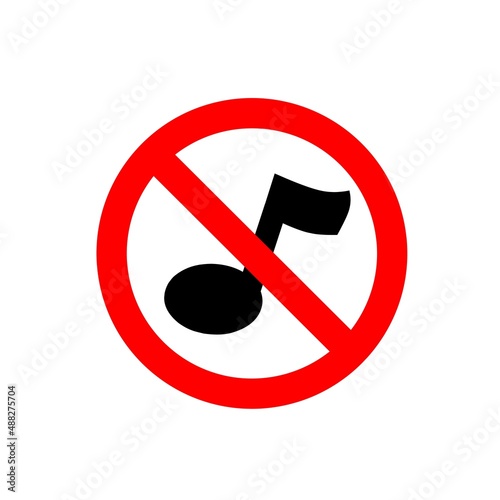 No music icon. No melody icon. Vector illustration isolated on a white background