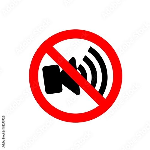 No speaker. no sound icon. Volume Off symbol. Vector illustration on white background