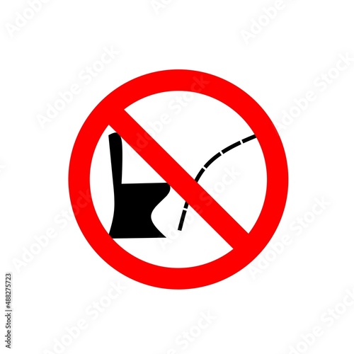 Do not pee outside of the toilet, prohibition sign, vector