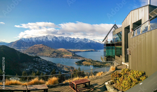 Panoramic scenic mountain landscape; Queenstown, New Zealand 