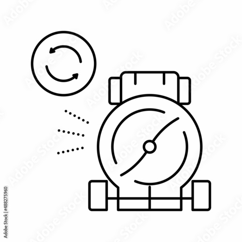 rotating blade of lawn mower line icon vector illustration