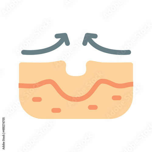 acne care skin dermatology heal skincare epidermis single isolated icon with flat style