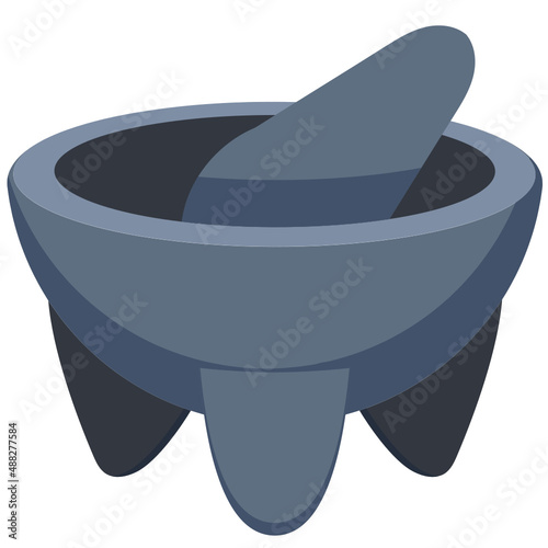 stone mortar with white background