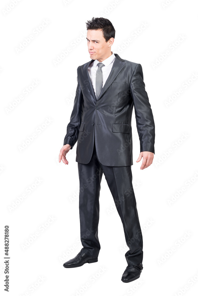 Alluring man with elegant suit. White background. Alluring man with elegant suit. White background.
