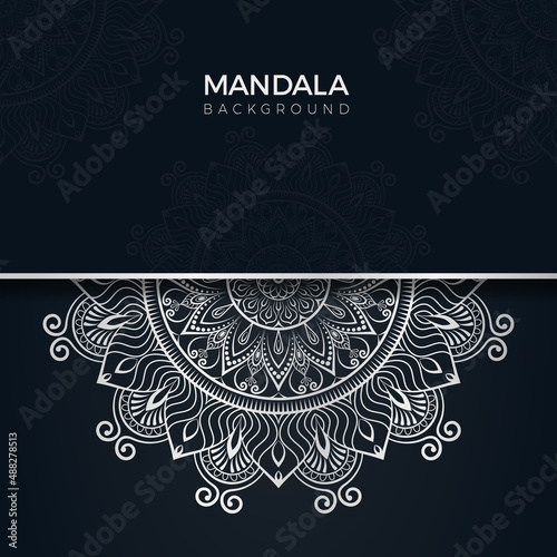 white premium background with lace ornament mandala