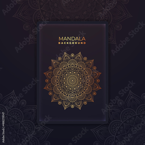 Luxury frame golden pattern background with ornament