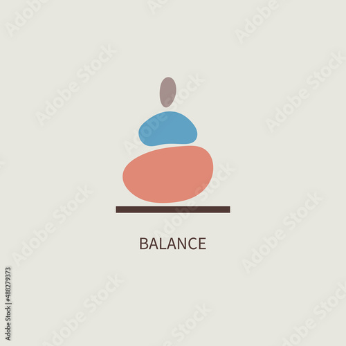 Life coaching, balance icon. Stack of stones