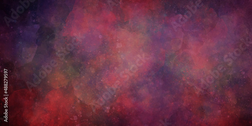 Background with space and galaxy nebula background with stars. Galaxy in red colors.