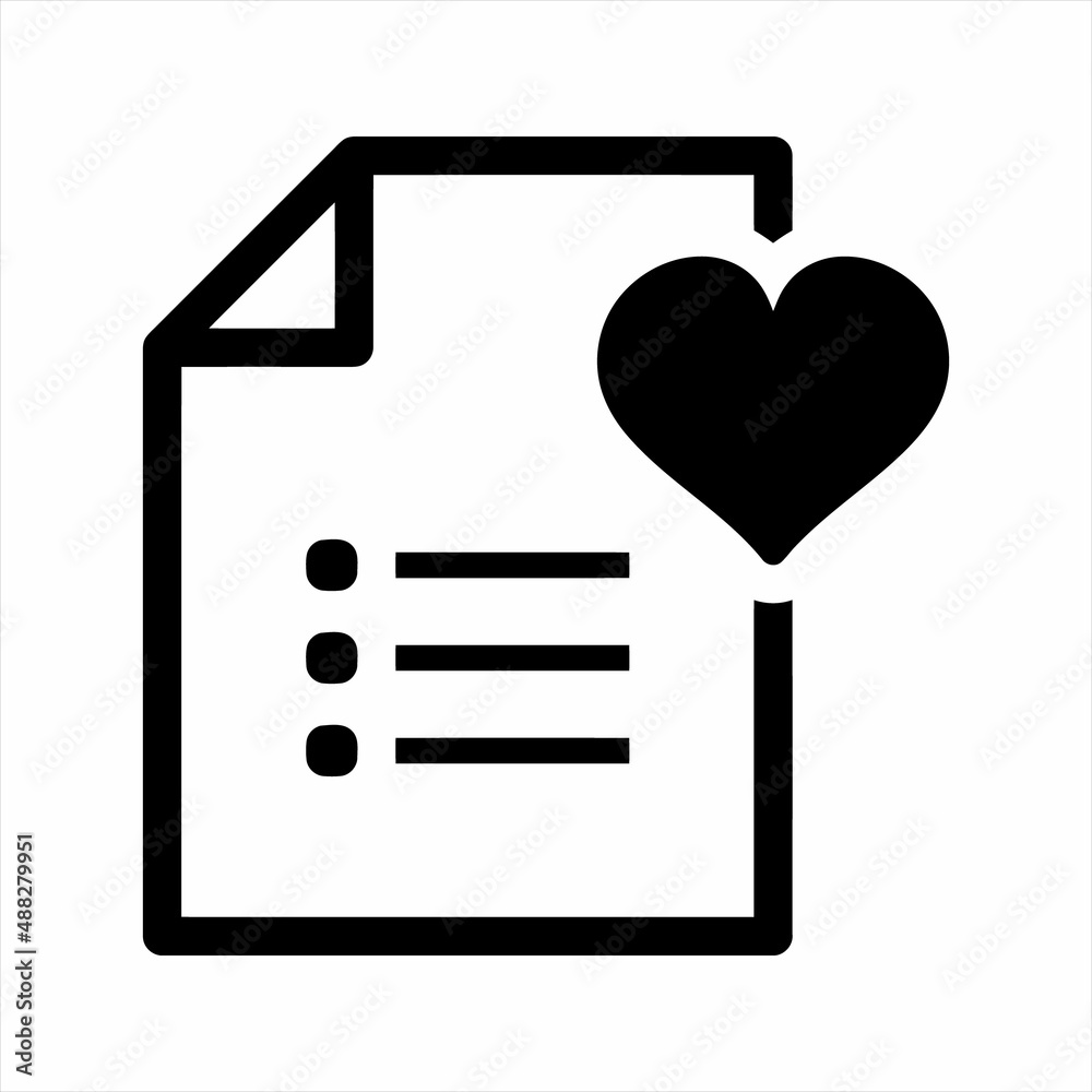 Wish list icon. Vector and glyph Wish list icon. Vector and glyph