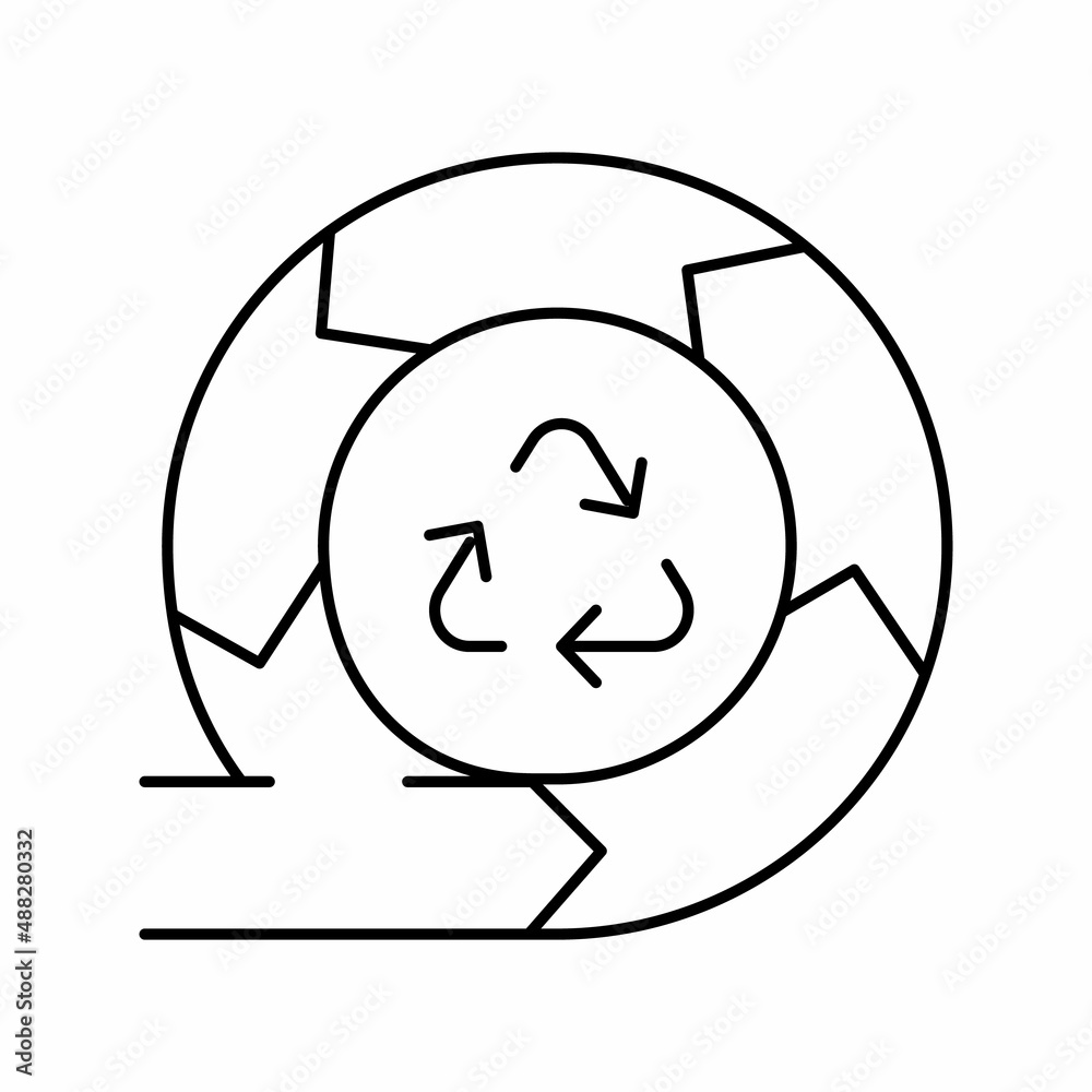 recycling and circular economy line icon vector illustration recycling and circular economy line icon vector illustration