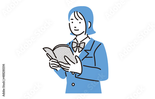 本を読む高校生の女の子