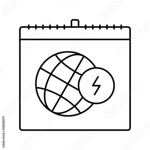 earth day line icon vector illustration sign