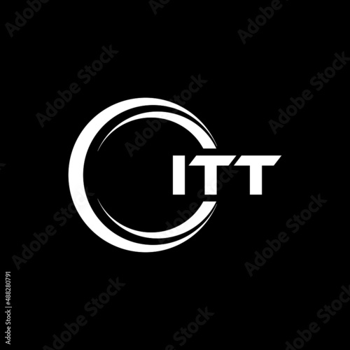ITT letter logo design with black background in illustrator, vector logo modern alphabet font overlap style. calligraphy designs for logo, Poster, Invitation, etc.