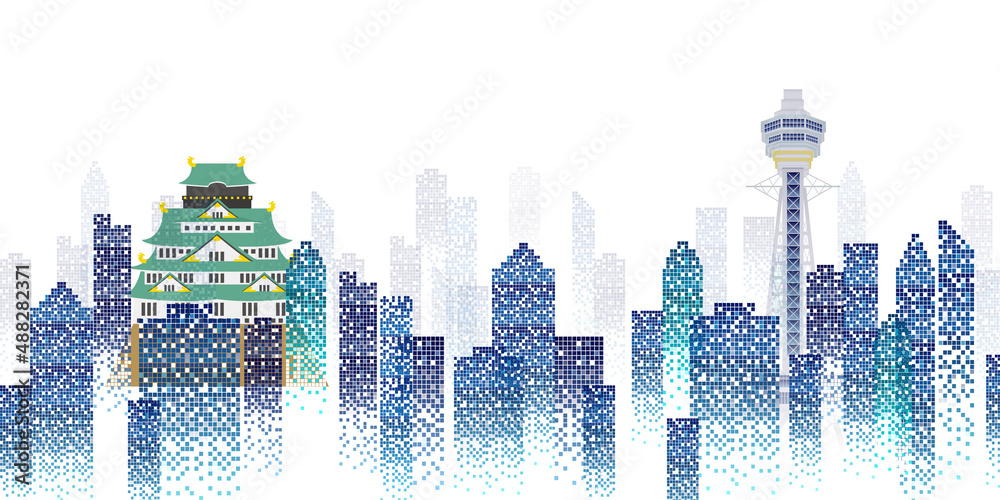 Obraz premium 大阪 ビル 建物 背景