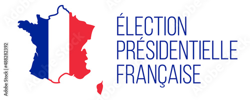 french presidential election, flat vector banner or poster with france map