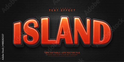 island editable text effect