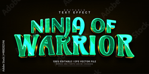 ninja of warrior 3d style text effect illustrations