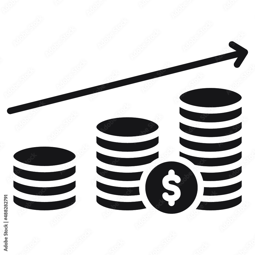 Illustration of Investment growth design icon Illustration of Investment growth design icon