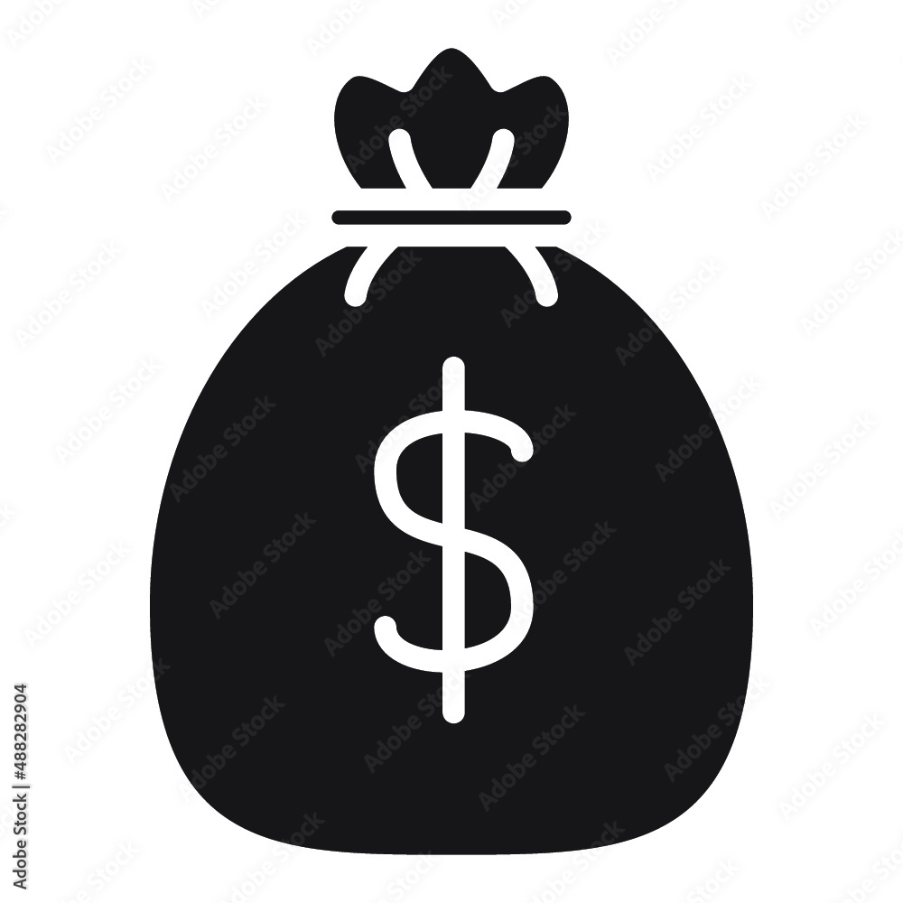 Illustation of Bag full of money design icon Illustation of Bag full of money design icon