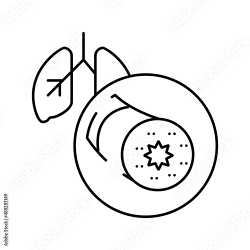 asthma of adult human line icon vector illustration