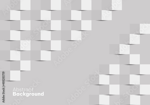 White and grey geometric abstract background or 3d paper layered. Paper art style can be used in cover design, book design, poster, cd cover, flyer, website backgrounds or advertising