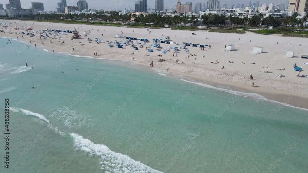 Beautiful high views in Ocean Drive, a famous road at South Beach, Miami Beach. Beautiful high views in Ocean Drive, a famous road at South Beach, Miami Beach.