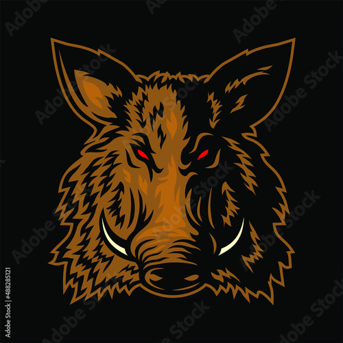boar head Logo Vector Template, Design element for logo, poster, card, banner, emblem, t shirt. Vector illustration