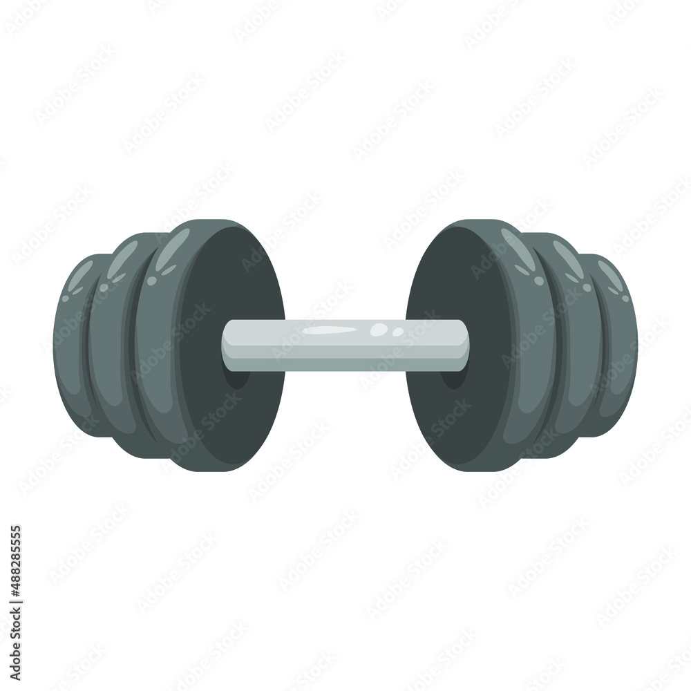 Abstract Flat Cartoon Active Lifestyle Training Exercising Sport Dumbbell Vector Design Style Element Isolated Grades Learning Concept