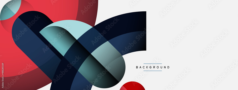 Geometric abstract background. Round shapes, circles, lines composition for wallpaper banner background or landing page Geometric abstract background. Round shapes, circles, lines composition for wallpaper banner background or landing page