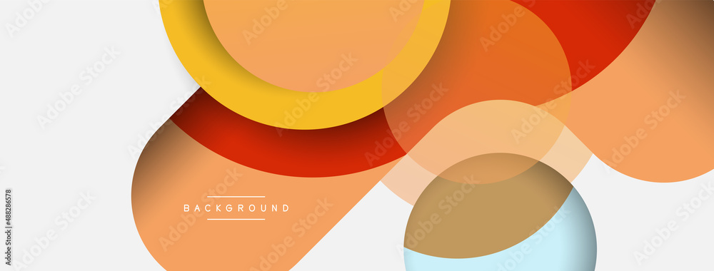 Vector round shapes circles minimal geometric background. Vector illustration for wallpaper banner background or landing page