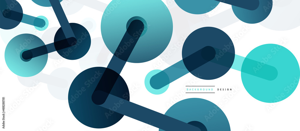 Abstract background. Round dots connected by lines. Trendy techno business template for wallpaper, banner, background or landing Abstract background. Round dots connected by lines. Trendy techno business template for wallpaper, banner, background or landing