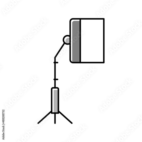 light box photo studio equipment color icon vector illustration