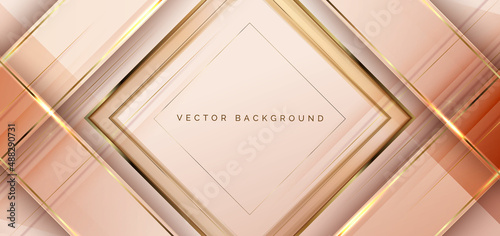 Abstract 3d modern luxury template soft pink color and gold arrow background with golden glitter line light sparkle.