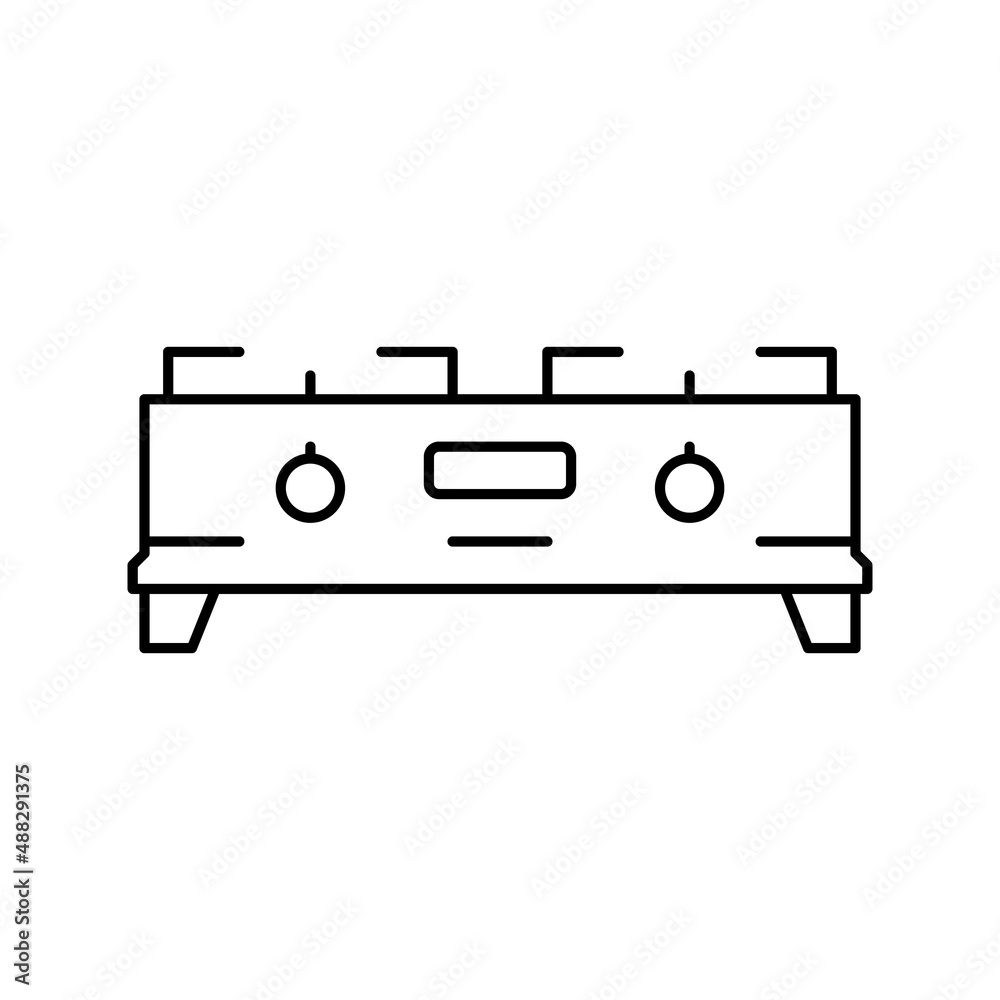stove kitchen equipment line icon vector illustration stove kitchen equipment line icon vector illustration