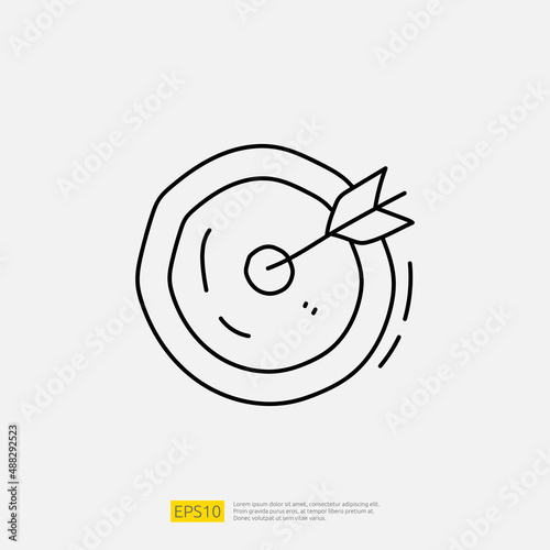 archery business target doodle line icon illustration