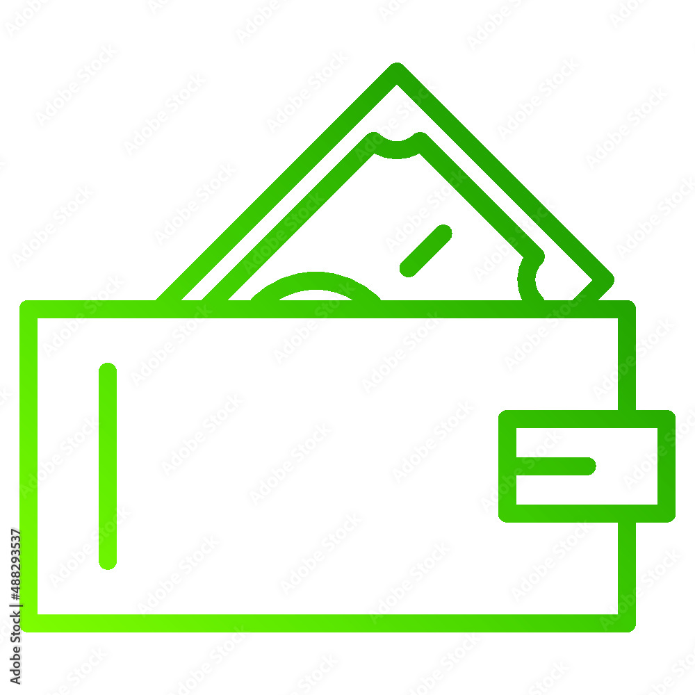 Illustration of Money on wallet design icon Illustration of Money on wallet design icon